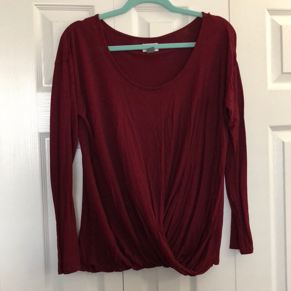 Maroon long sleeve top